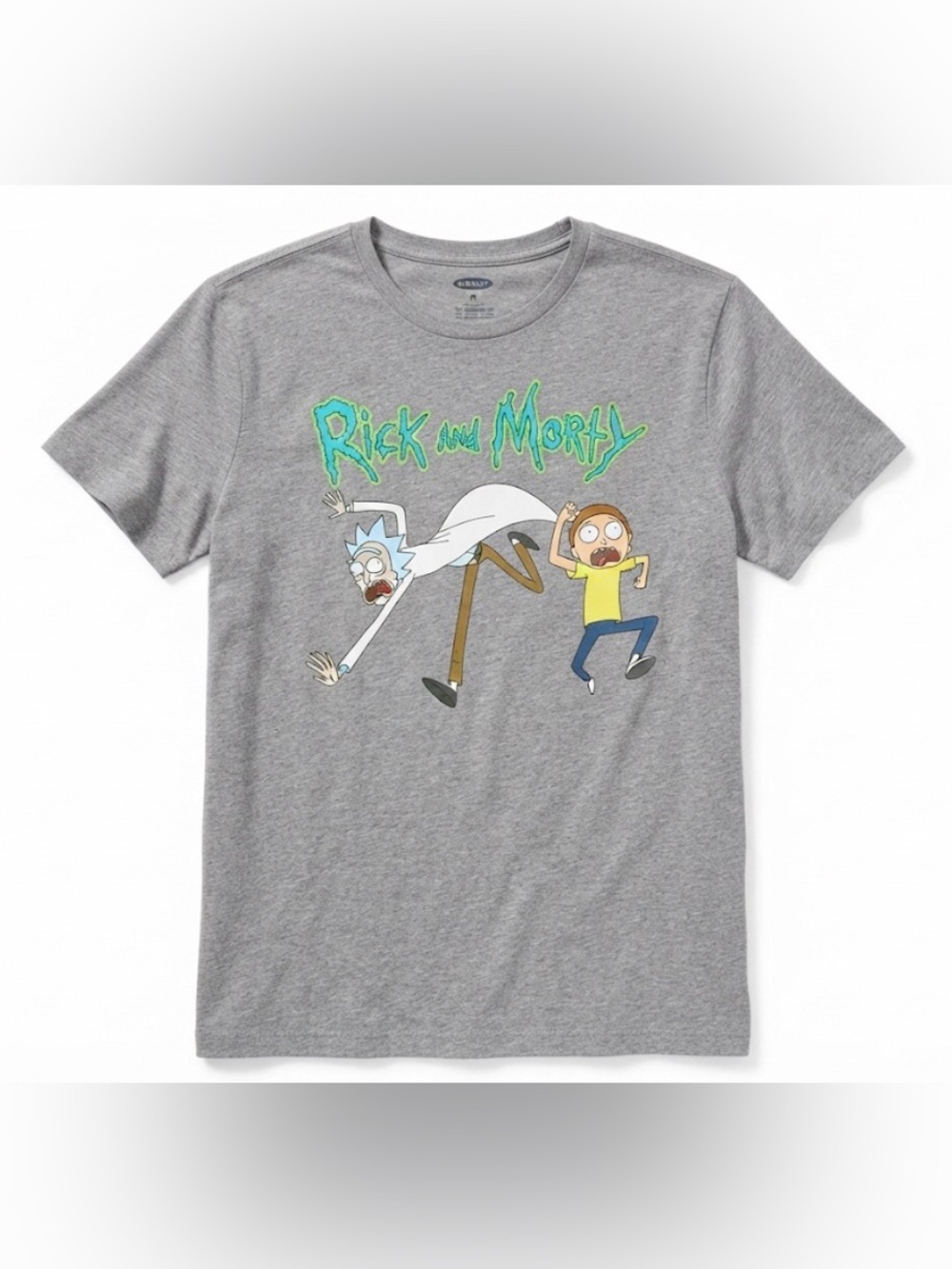 Old Navy Rick and Morty T-Shirt Adult Medium Gray Graphic Tee Cartoon Men M
